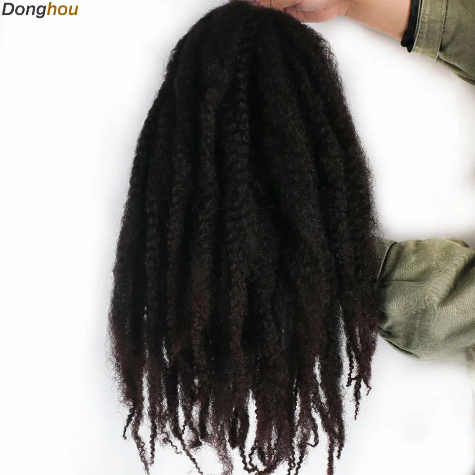 DONGHOU Marley Twist Braiding Hair — 18" Synthetic Afro Twist for Faux Locs & Crochet (1–6 Packs)