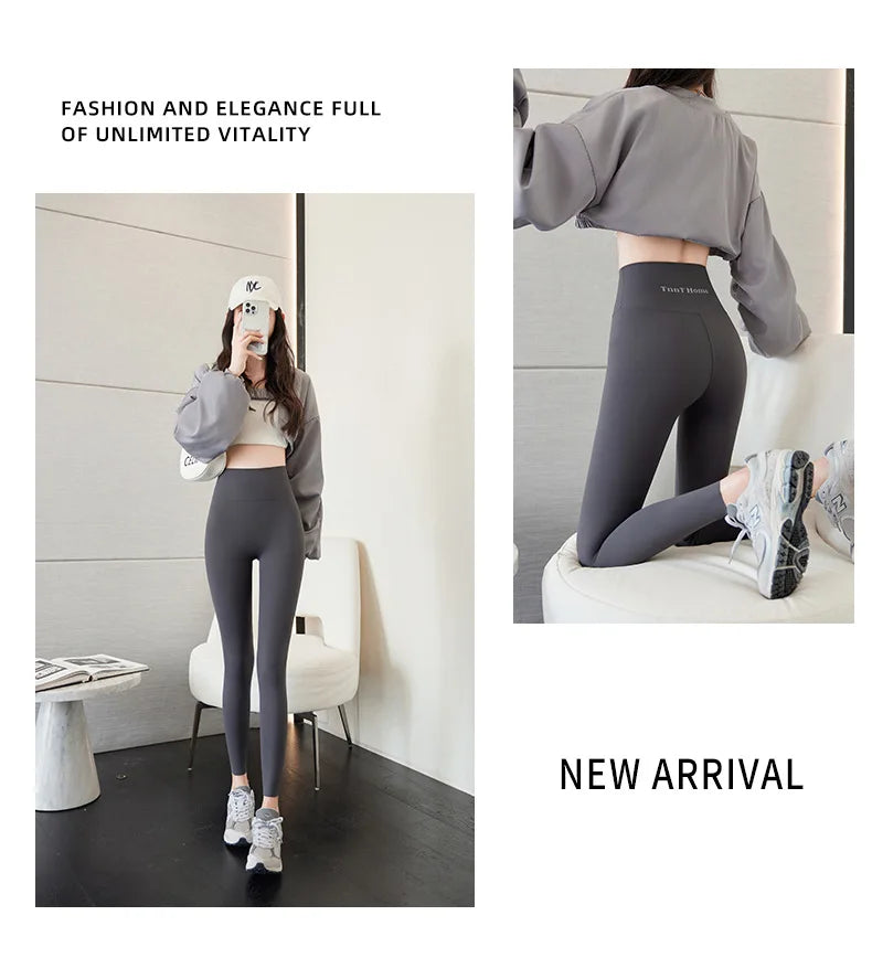 BIVIGAOS Nude-Feel Seamless Sharkskin Leggings