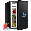 3.2 Cu.Ft Mini Fridge with Freezer Single Door Small Refrigerator in White with 7 Adjustable Thermostat Energy Saving Low Noise