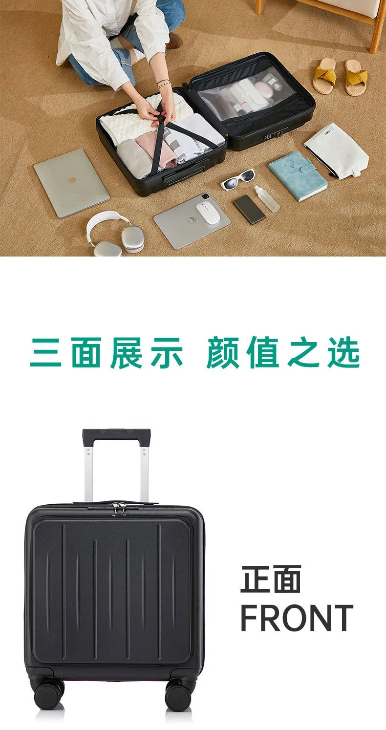 Luggage female small 18 inches suitcase swivel wheels male student durable sturdy thick password travel case