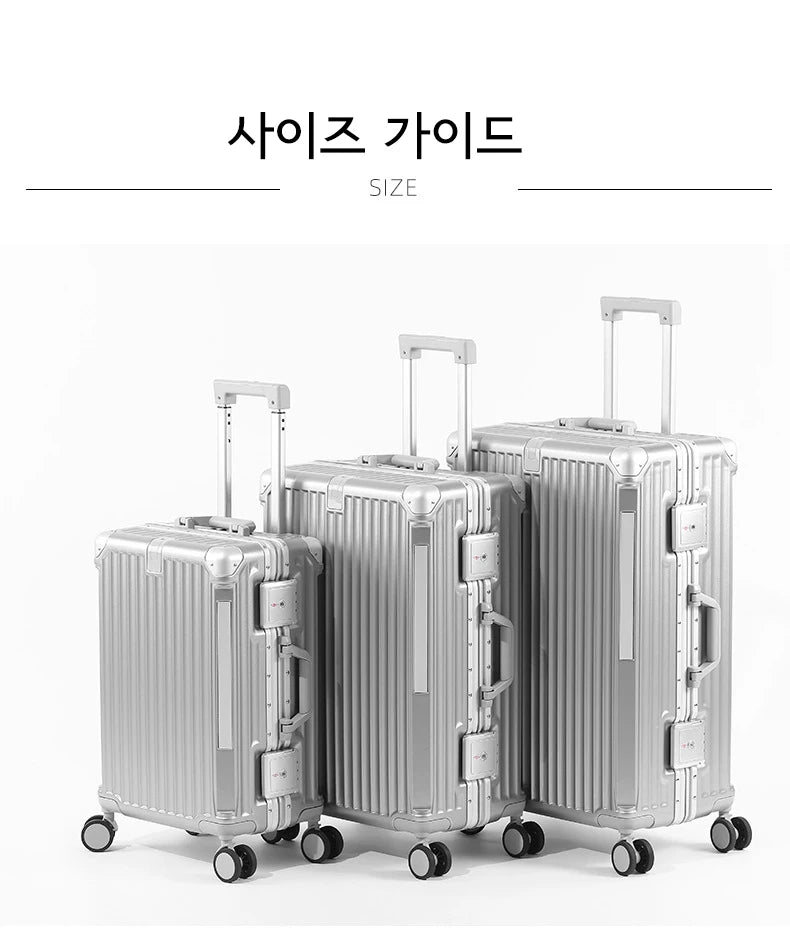 SUSHIMU Suitcase Travel Suitcase Men 20 24 26 Carry-On Luggage Women PC Aluminum Frame Trolley Case TSA password lock