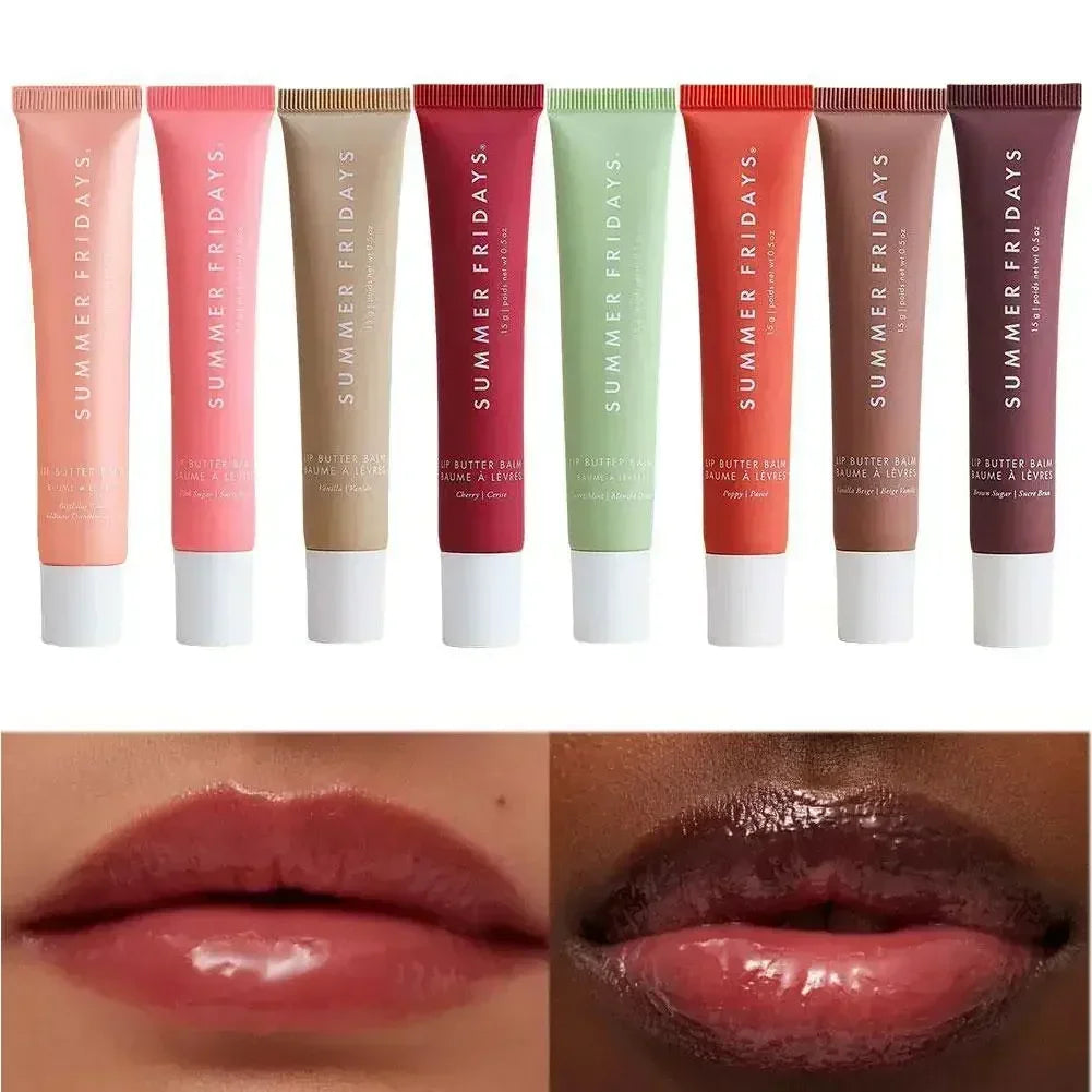 Summer Fridays Lip Balm Gloss — Moisturizing Mirror-Shine Lip Oil (Vanilla • Pink Sugar • Coffee Cake • Clear)