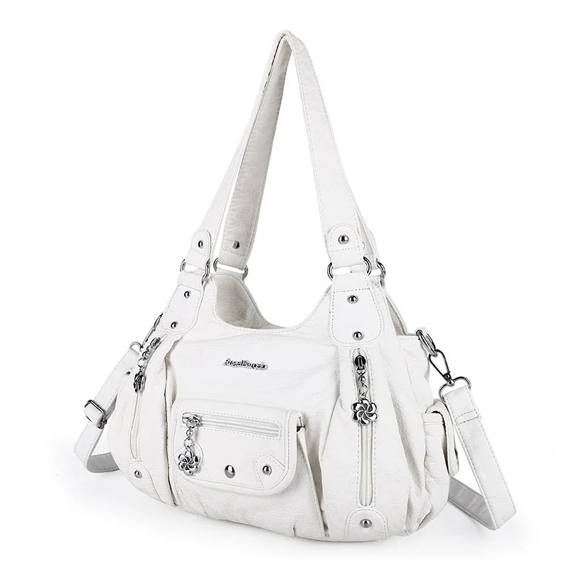 Women Handbags Satchel Top-handle Handbag Small PU Shoulder Bag 12.5”x4.4” Dumpling Pack Multi-pockets Shoulder Bags