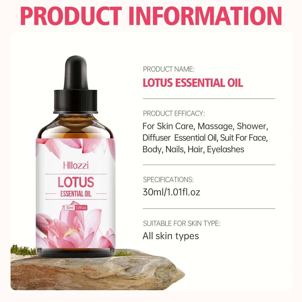 Lotus essential oil Moisturizing and nourishing deep repair oil for face, body, nails, hair and eyelashes Suitable for all skin