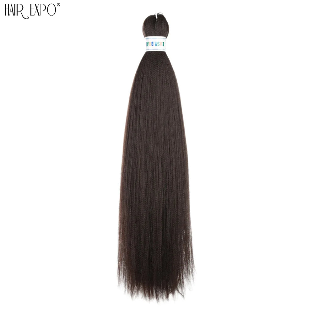 26Inch Easy Braids Hair Synthetic Colourful Pre Stretched Braiding Hair Extensions Jumbo Braids Ombre Yaki Long Straight Hair