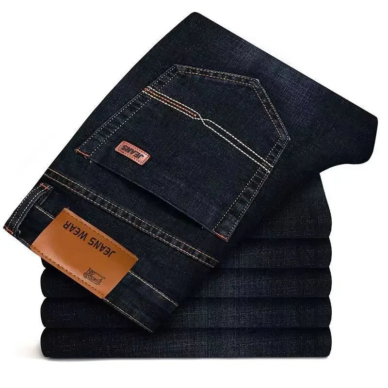 2025 Men's Jeans Casual Stretch Classic Blue Black Denim Pants Men's Texture Jeans Versatile Item Interprets Denim Fashion offic