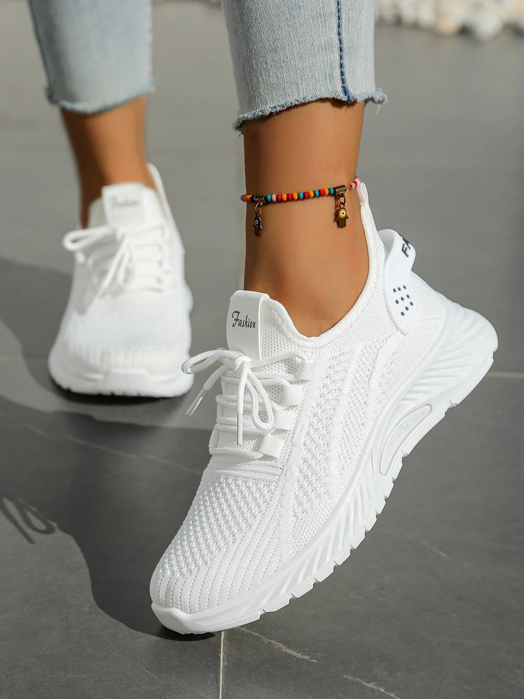 Women’s Casual Fly-Weaving Sneakers (SA1806) — Lightweight, Breathable Lace-Up | Fall 2025 Trend