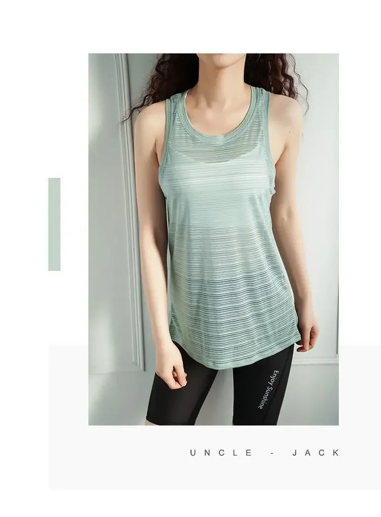 Fitness Yoga T-shirt Top Sexy Open Back Sport T-shirt Women Gym Tank top Loose Sportswear Breathable Workout Tank Top Sleeveless