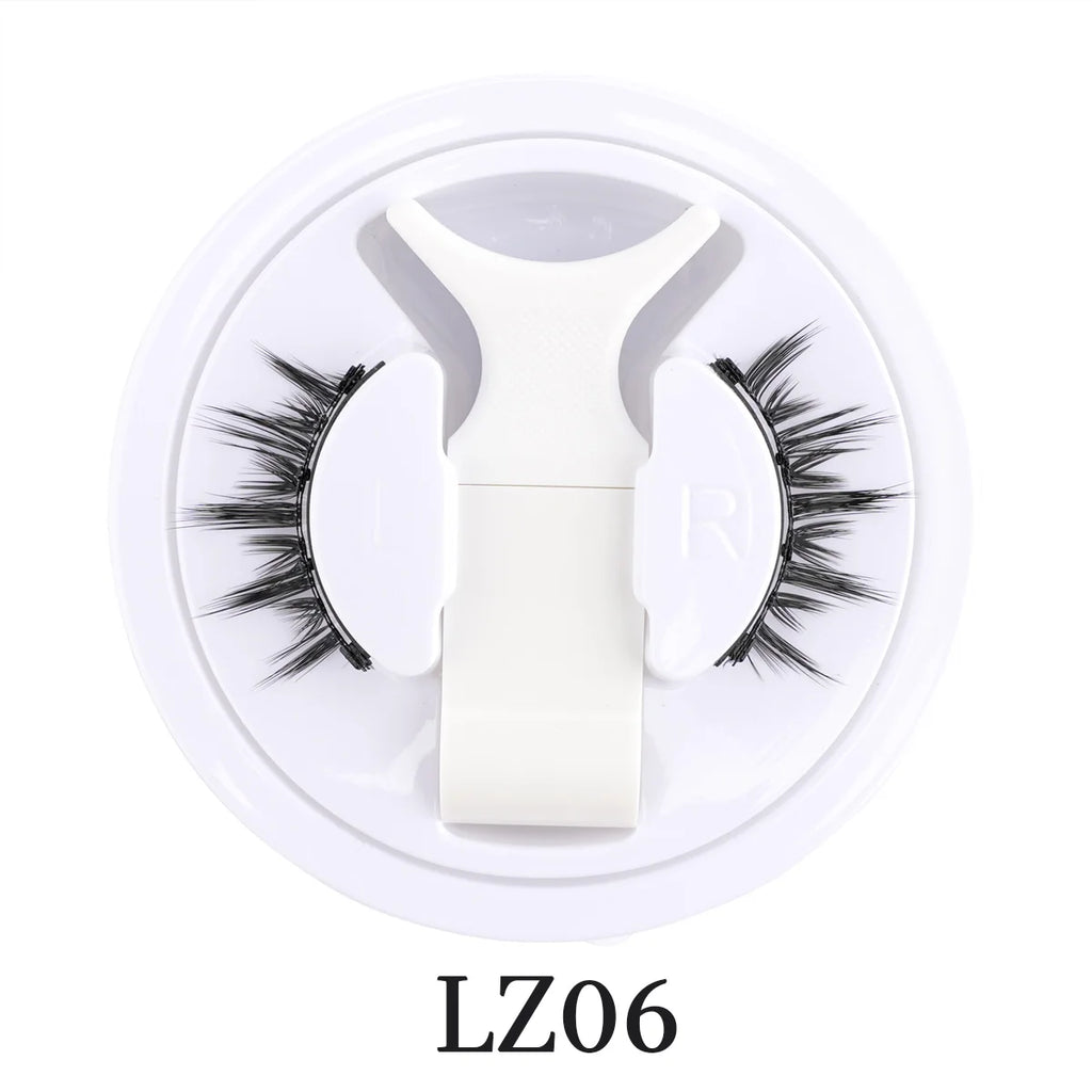SHIDISHANGPIN 3D Magnetic False Eyelashes — Reusable, Glue-Free, Natural Long & Fluffy Look (1 Pair + Curler)