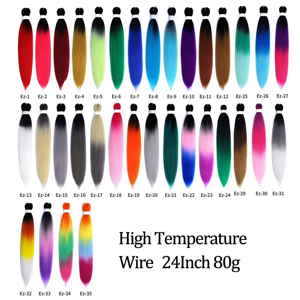 Chorliss Pre-Stretched Jumbo Braids — 24"/26" Synthetic Yaki Ombre (80–90 g, 105 Colors)