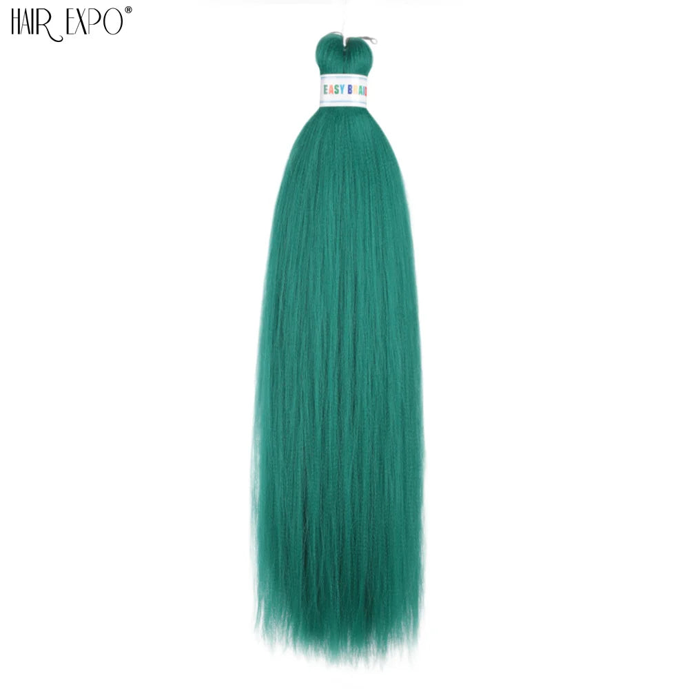 26Inch Easy Braids Hair Synthetic Colourful Pre Stretched Braiding Hair Extensions Jumbo Braids Ombre Yaki Long Straight Hair