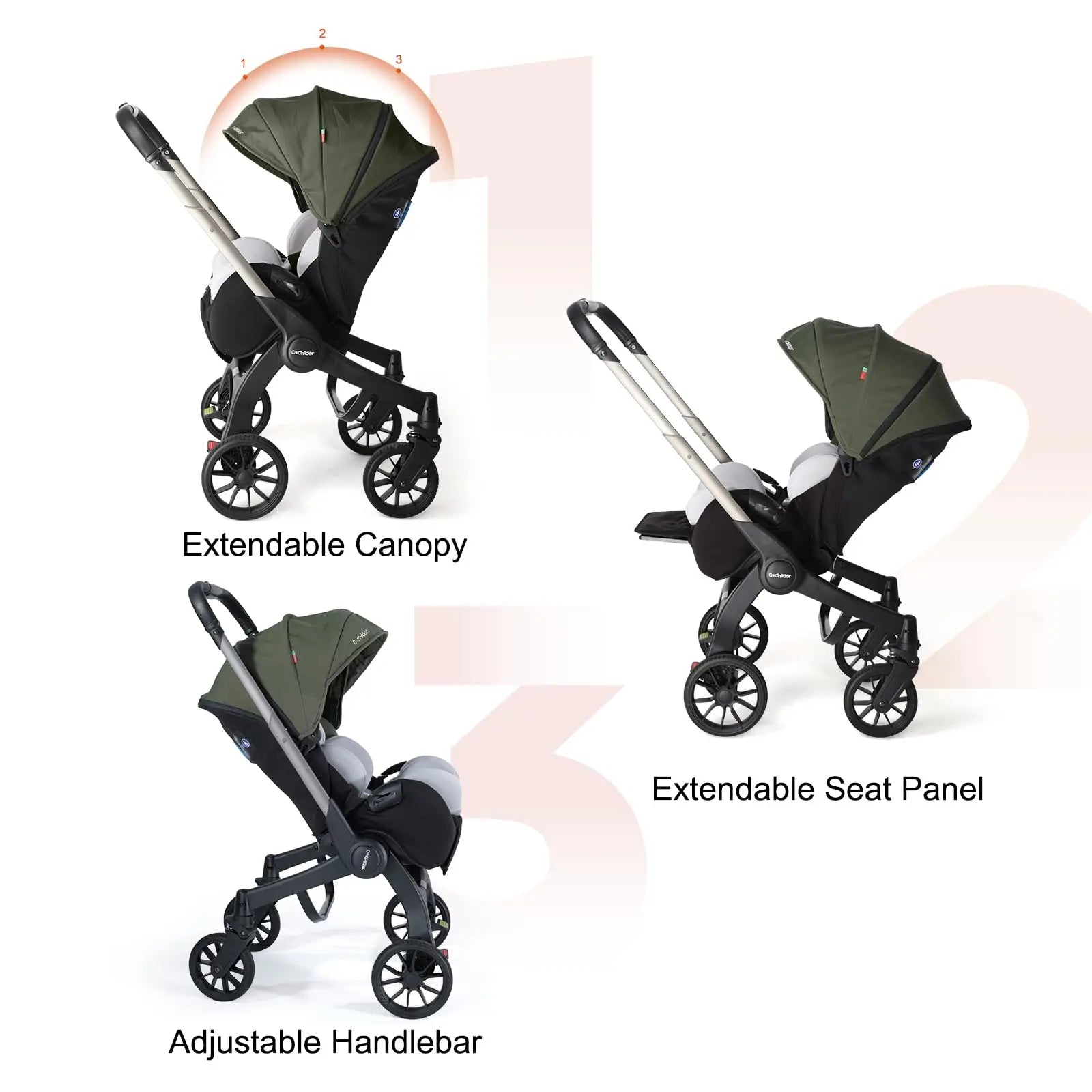 Foldable baby stroller, lightweight newborn stroller, Outdoor handcart, adjustable backrest, Festival gifts