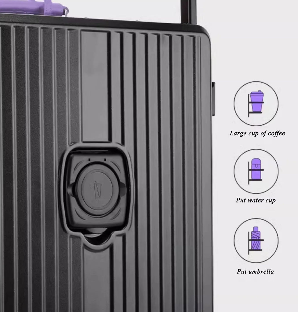 Aluminum Frame Wide Handlebar Rolling Luggage with Colorful Silent Spinner Wheels and TSA Lock Large Capacity Trolley Suitcase