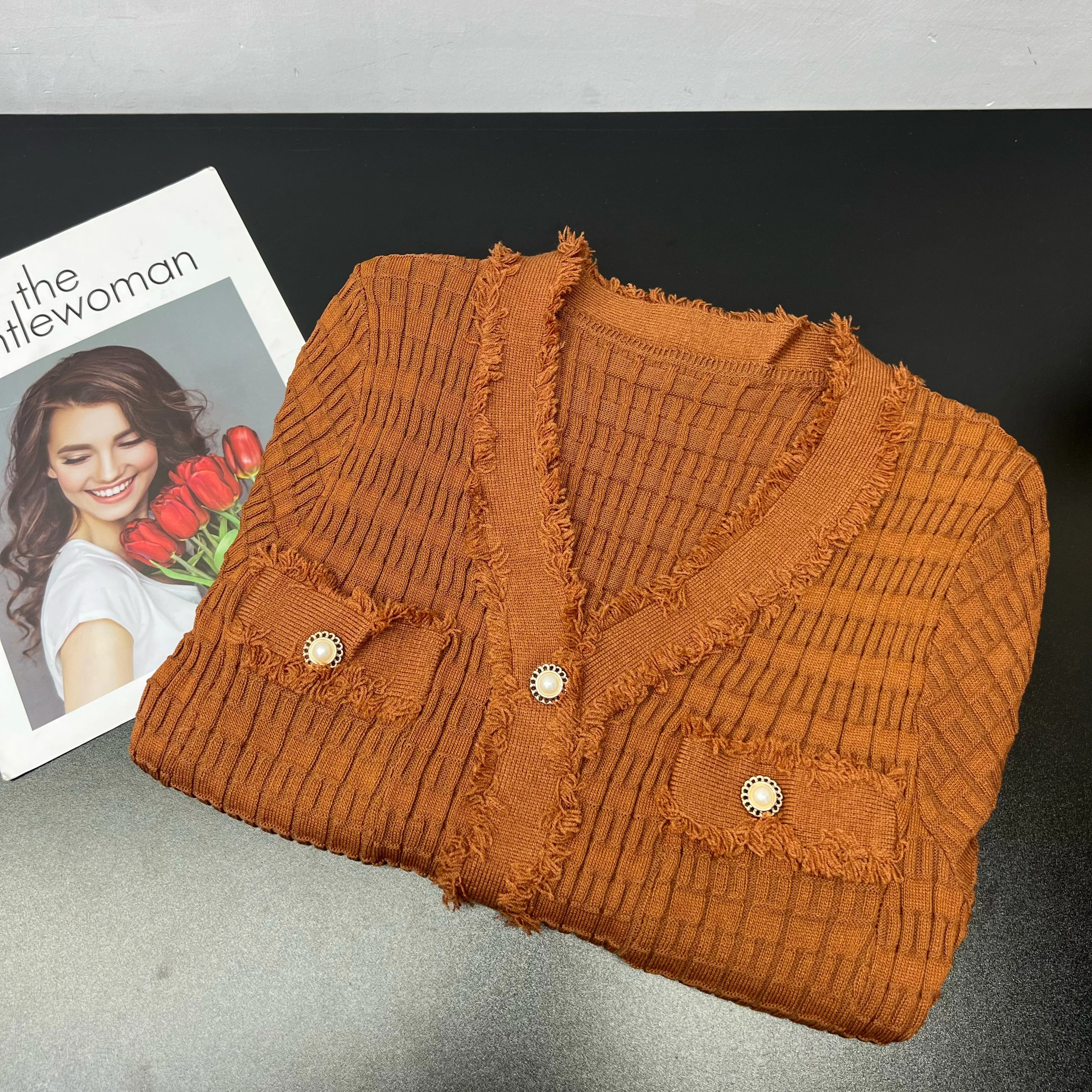 YuooMuoo 2026 New Arrival Women Knitted Long Dress Elegant V-neck Single-breasted Split Sweater Dress Office Lady Vestidos