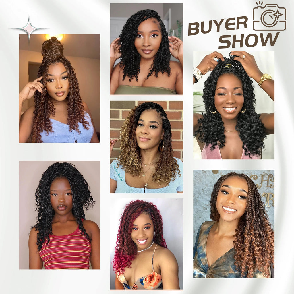 Goddess Box Braids Crochet Hair Bohomian Box Braids synthetic Crochet Hair for Black Women, Pre-Looped Crochet Braids