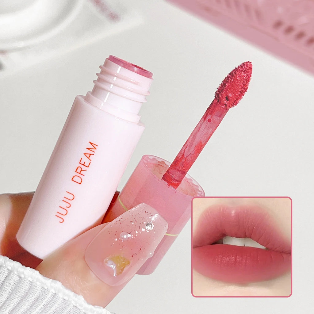 JUJU DREAM 6 Color Matte Lip Glaze - Long-lasting, colourless, non-stick cup velvet, student-friendly, brightening nude lipstick