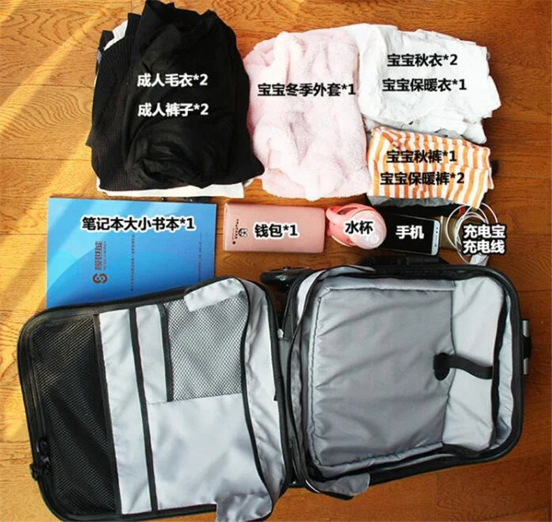 Formsio Kids Scooter Suitcase Lazy Carry On Rolling Luggage Box Sitting Trolley Bag For Baby