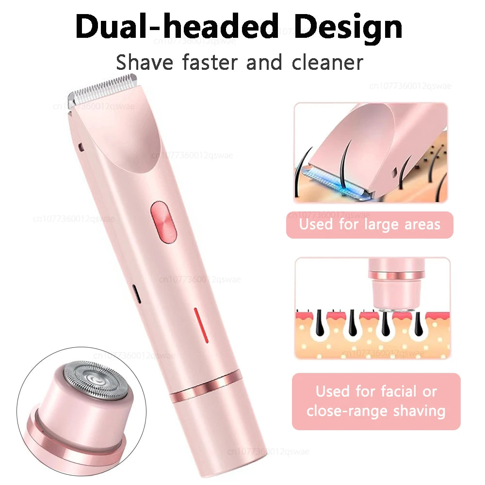 Electric Shaver for Women Electric Razor for Womens Bikini Legs Underarm Public Hairs Rechargeable Trimmer with Detachable Head