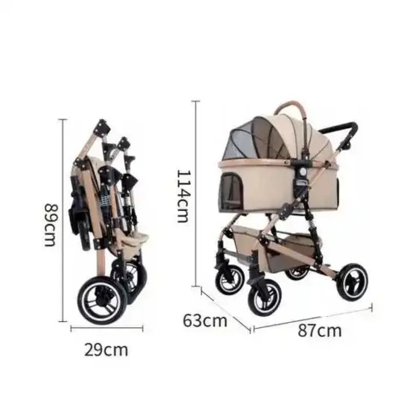 Factory Direct Portable 2-in-1 Puppy Foldable Dog Pet Stroller for Travel and Carry, Directly From Manufacturer