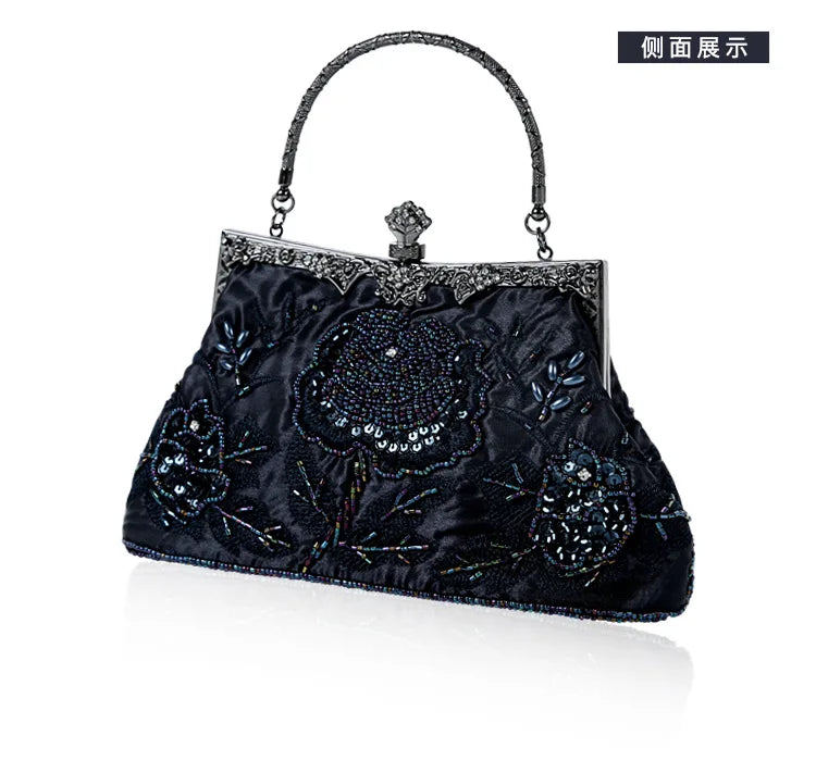 Retro Handmade Beaded Embroidered Dinner Bag Chic Festive Bride Bolsos Lujosos Marcas Famosas Luxury Designer Bags High Quality