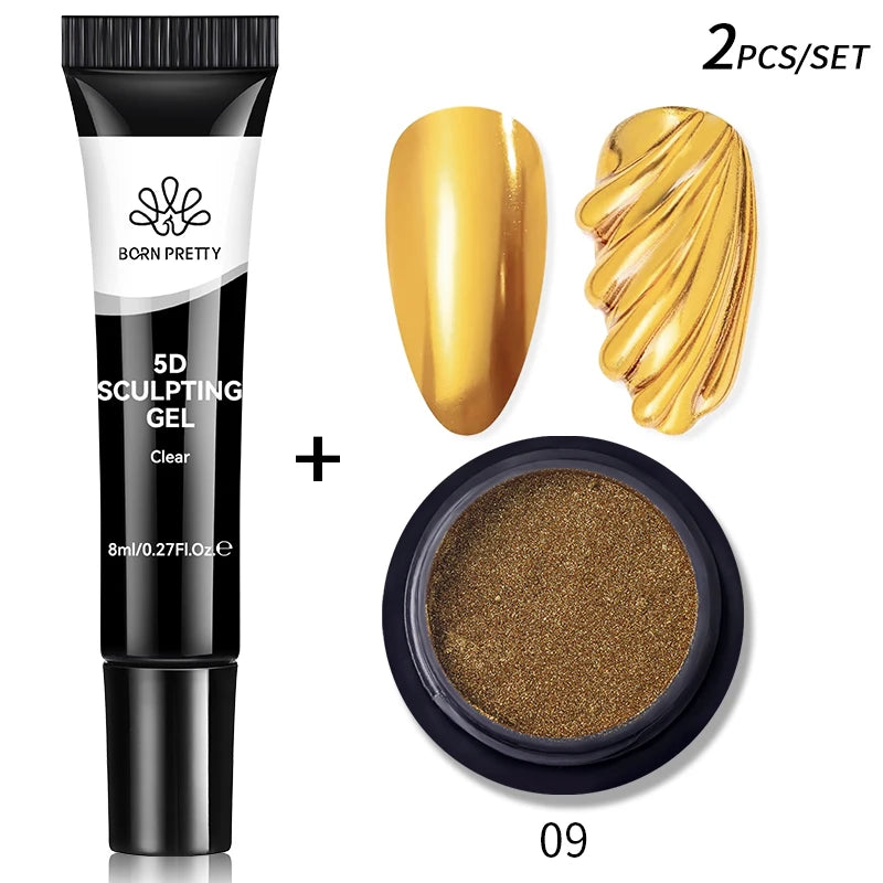 BORN PRETTY 5D Sculpting Nail Gel (8ml) – Emboss & Carve 3D Designs