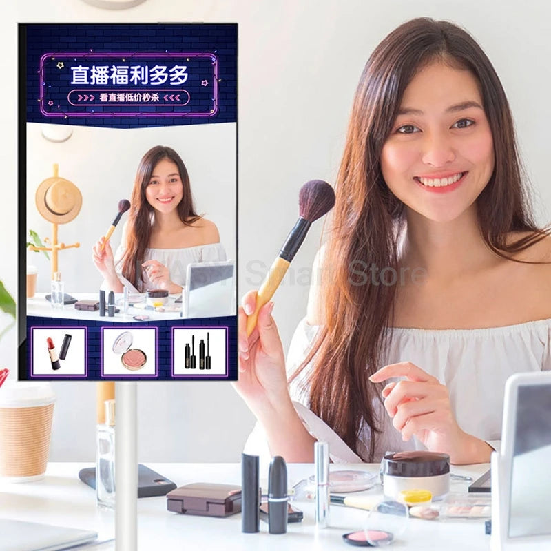 Touch Screen 32 Inch Android Smart TV Stand 10000mAH High-Battery 8+128G 4K UHD Device Rotatable Movable Monitor for Gym Live