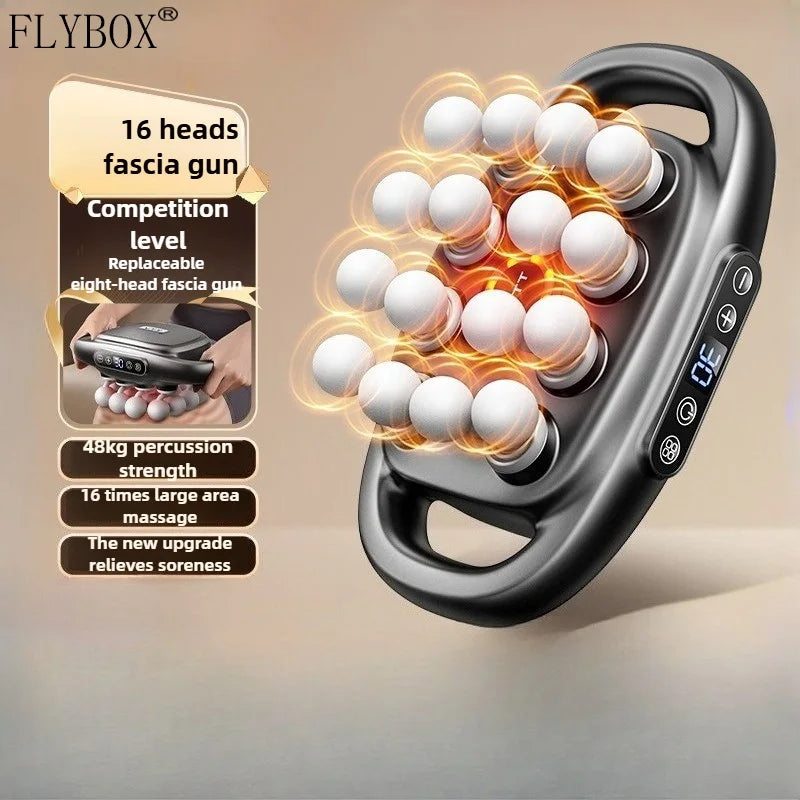 Brand high-end 16-head fascia gun multi-head massager, waist and back muscles deep relaxation 16-head massager