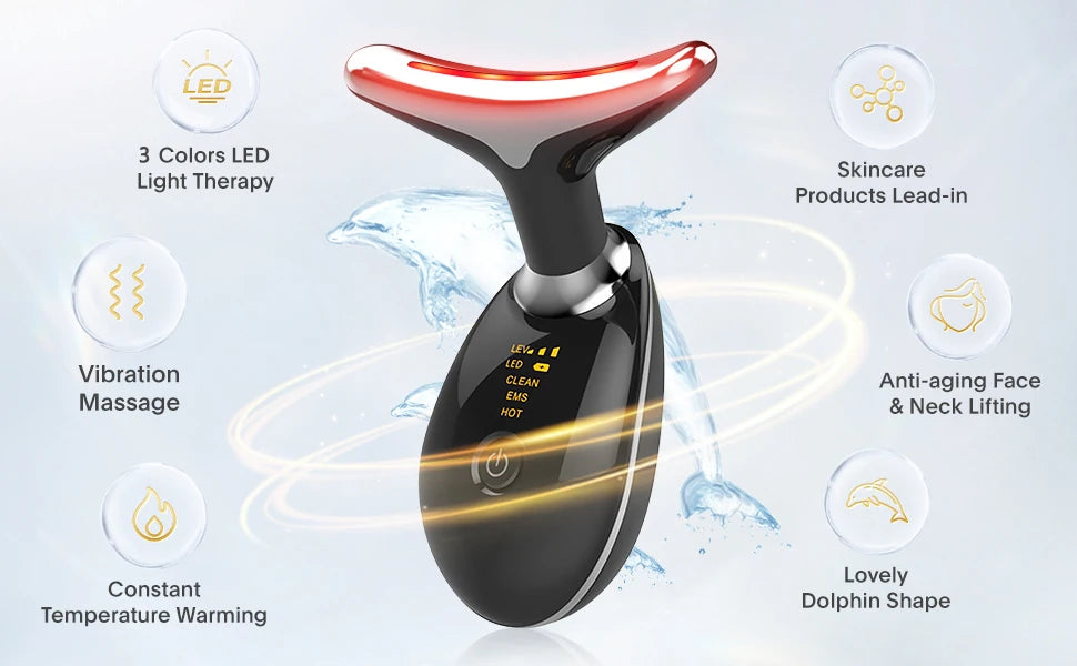 Red Light LED Facial Massager IPL Skin Rejuvenation Neck Lifting Tightening Machine Face Beauty Device Double Chin Remover