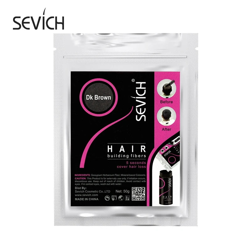 Sevich 10 Colors Hair Fiber 50g Hair Building Fiber Powder Keratin Instant Hair Growth Fiber Refill Hair Loss Hair Care Product