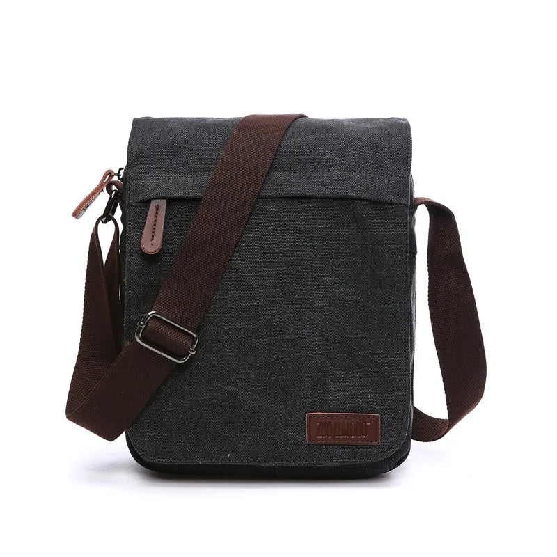 Fashion Solid vintage Canvas Messenger Satchel Bags Buckle Casual Portable Shoulder Bag Korean Trend Simple Pack For Men 2020