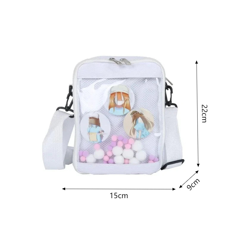 Female Ita Crossbody Bag Womens Transparent Messenger Bag Girls Cute-Lolita Shoulder Bags Teens Fashion Satchels Bag Ins