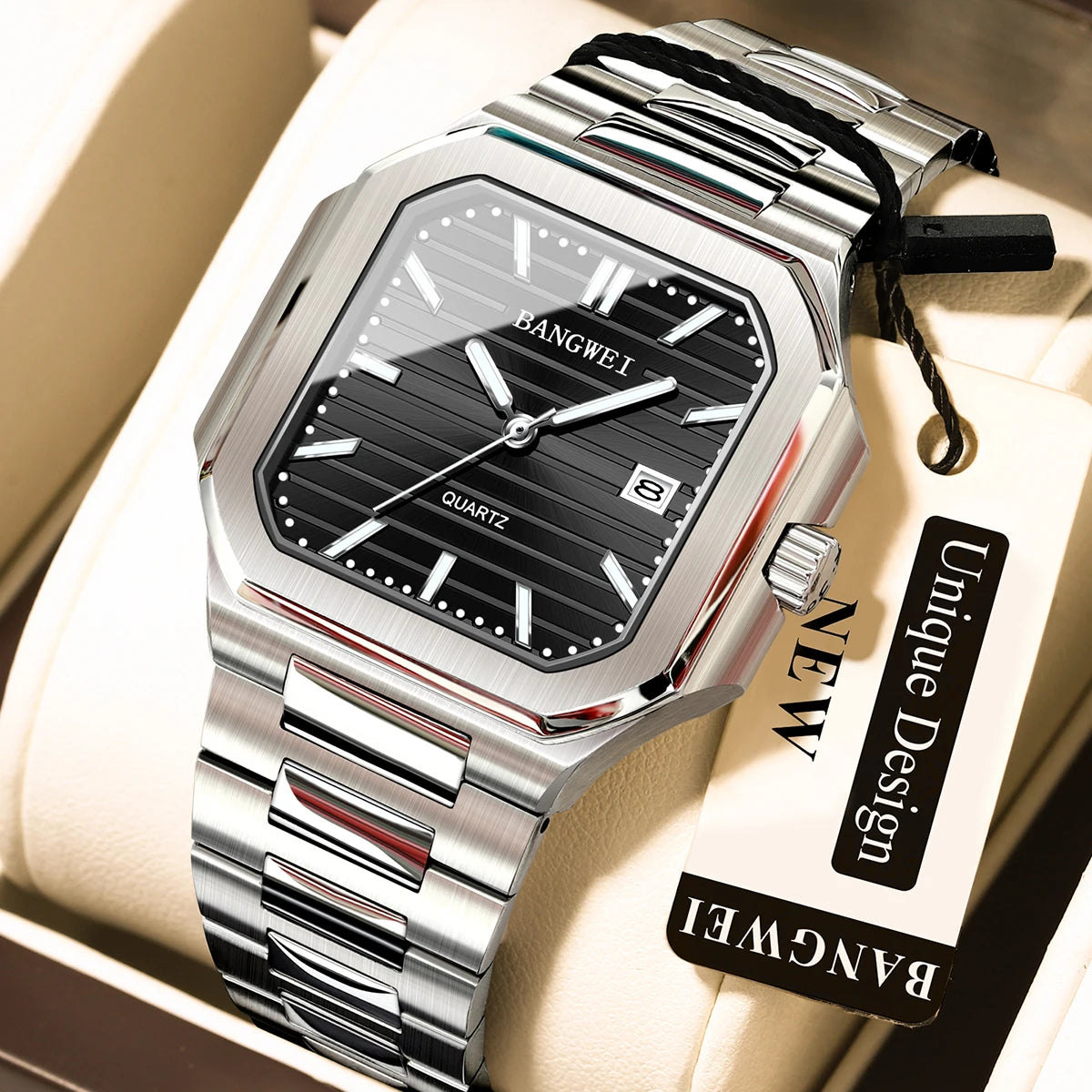 BANGWEI Women's wristwatch casual fashion luxury quartz Ladies clock luminous calendar vintage elegant Watch women montre femme