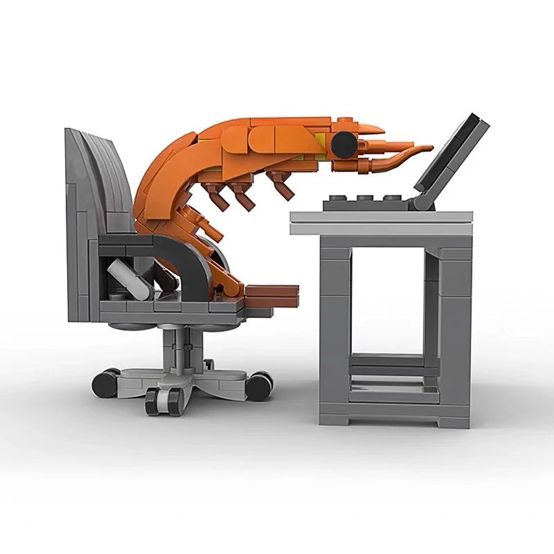 New Creative Desktop Decorative Shrimp Building Blocks Balance Frame Billiards Model Kit MOC Puzzle Assembly Toys & Gifts