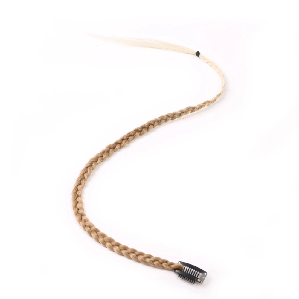 Synthetic 5 Pcs/Lot Clip-in Extensions For Women Ponytail Rainbow Braid Hair Extension 22'' Ombre Hairpiece Box Braid With Clip