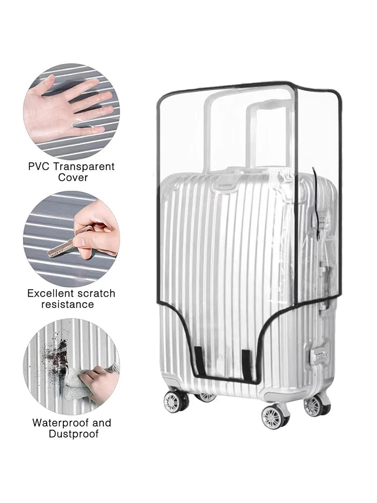Transparent Pvc Luggage Protective Cover Wheeled Luggage Protective Cover Wear-Resistant Outer Cover Transparent Protective
