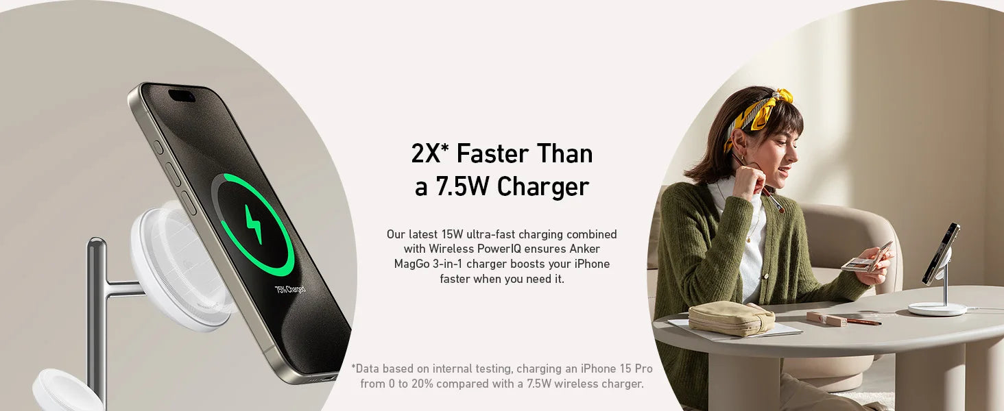 Anker MagGo Wireless Charging Station (3-in-1 Stand, A25M3)