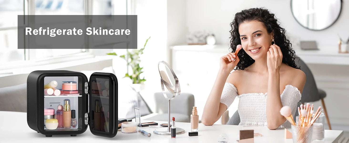 Crownful 4L Mini Fridge Refrigerator Portable Beauty Makeup Skincare Refrigerator Constant Temperature Car Mini Fridge for Home