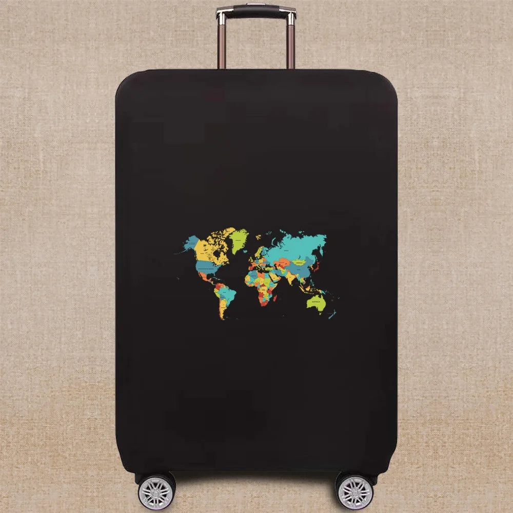 Travel Elastic Protective Cover Luggage Case Travel Global Pattern Series Luggage Cover 18-32inch Travel Accessories