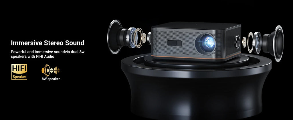 Happrun 4K Home Theater Projector (1500 ANSI, Auto Focus, Wi-Fi & Bluetooth)