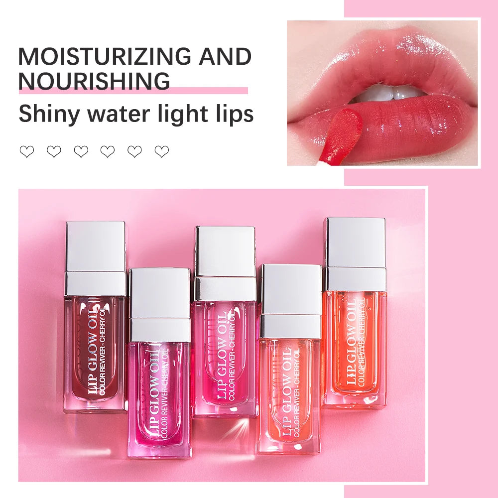 Crystal Jelly Moisturizing Lip Oil Plumping Lip Gloss Makeup Sexy Plump Lip Glow Oil Tinted Lip Plumper