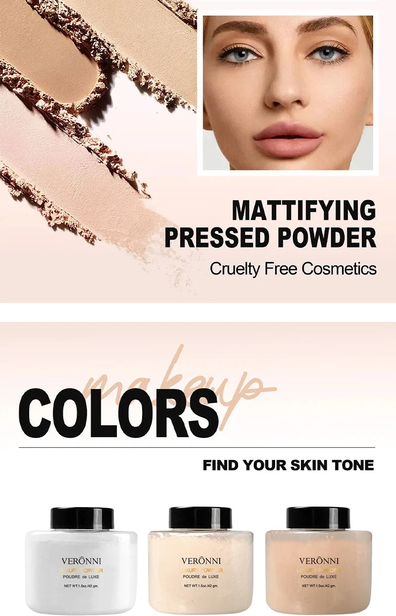 6 Colors Banana Luxury Powder for Women Face Foundation Banana Powder Bottles Loose Powder Authentic Oil-Control Beauty Make Up