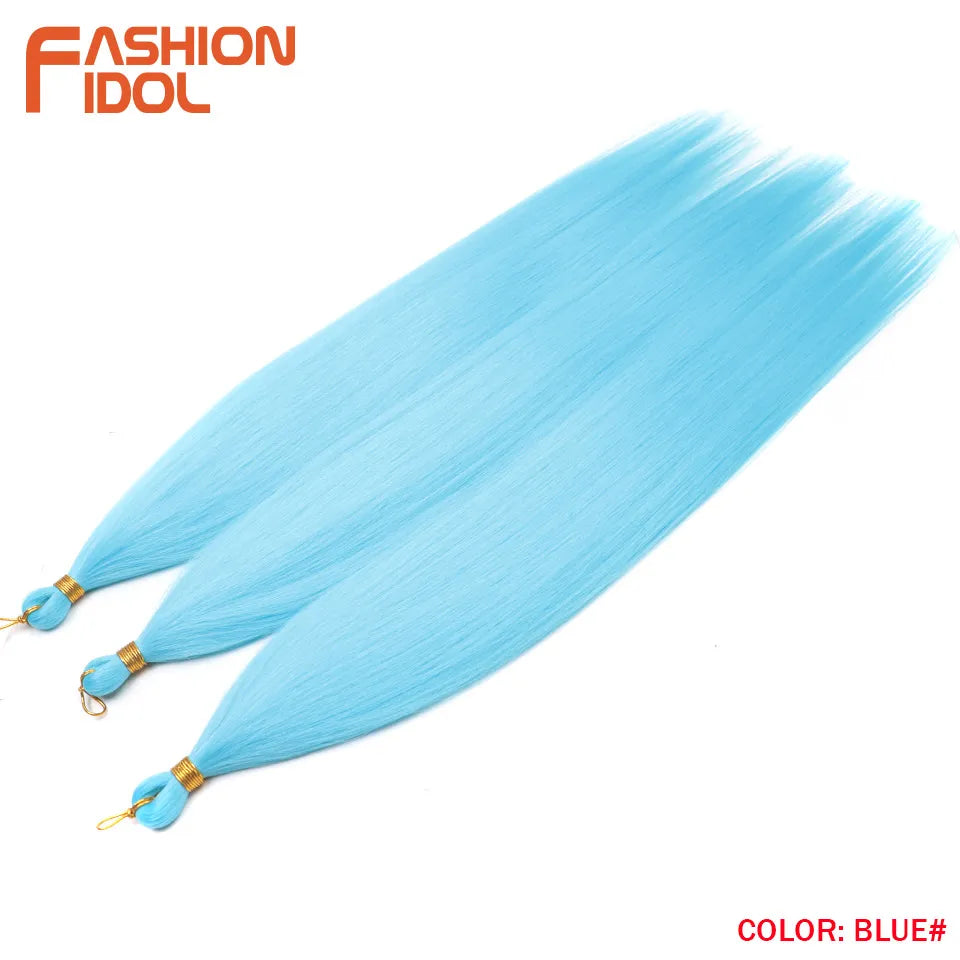 Ariel Straight Hair Bundles Crochet Braids Hair Synthetic 28 Inch 3PCS Braiding Hair Ombre Blonde Yaki Crochet Hair Extensions