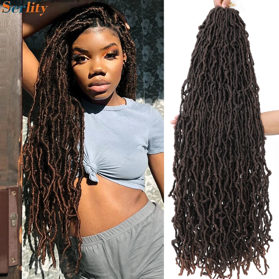 Serlity Faux Locs Extensions — 36"/24"/18" Soft Goddess Dreadlocks Crochet Hair