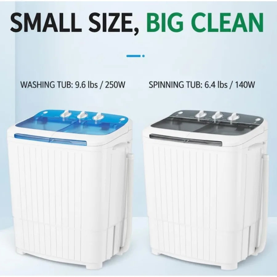 Portable Washing Machine with 18 lbs Capacity for Home and Apartment Use Compact Washer and Dryer Combo with Twin Tub Design an