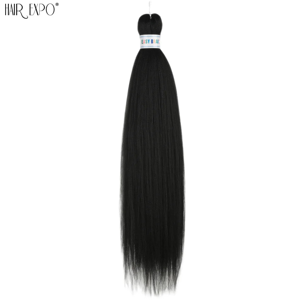 26Inch Easy Braids Hair Synthetic Colourful Pre Stretched Braiding Hair Extensions Jumbo Braids Ombre Yaki Long Straight Hair