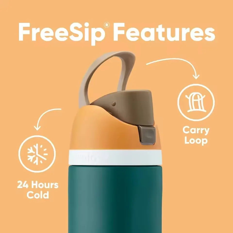 Stainless steel insulated water bottle with straw for sports, travel and school Suitable for all kinds of adventures