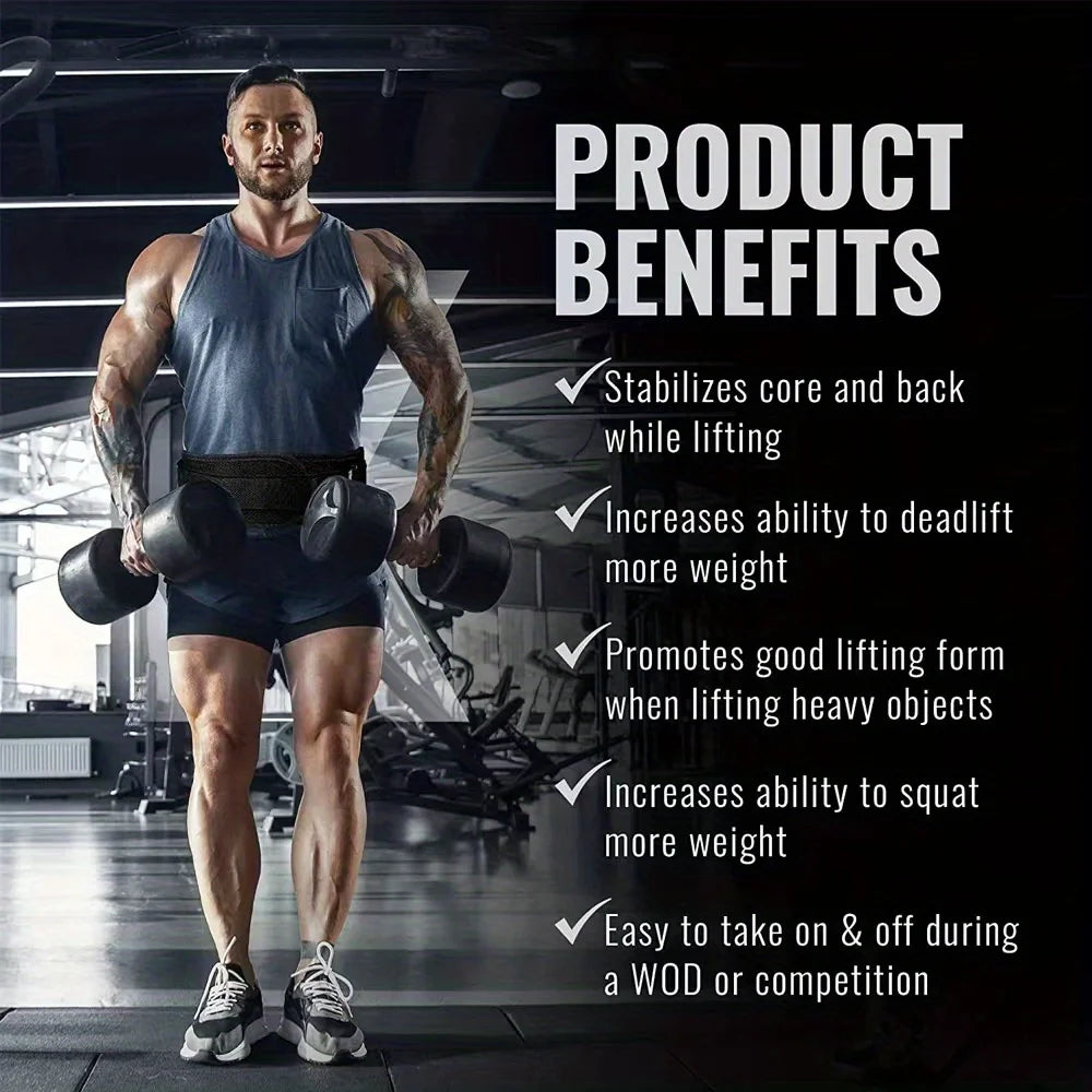 Fitness Waist Belt for Men, Suitable for Outdoor Sports, Featuring a Wide Adjustable Strap for Weightlifting, Deadlifts