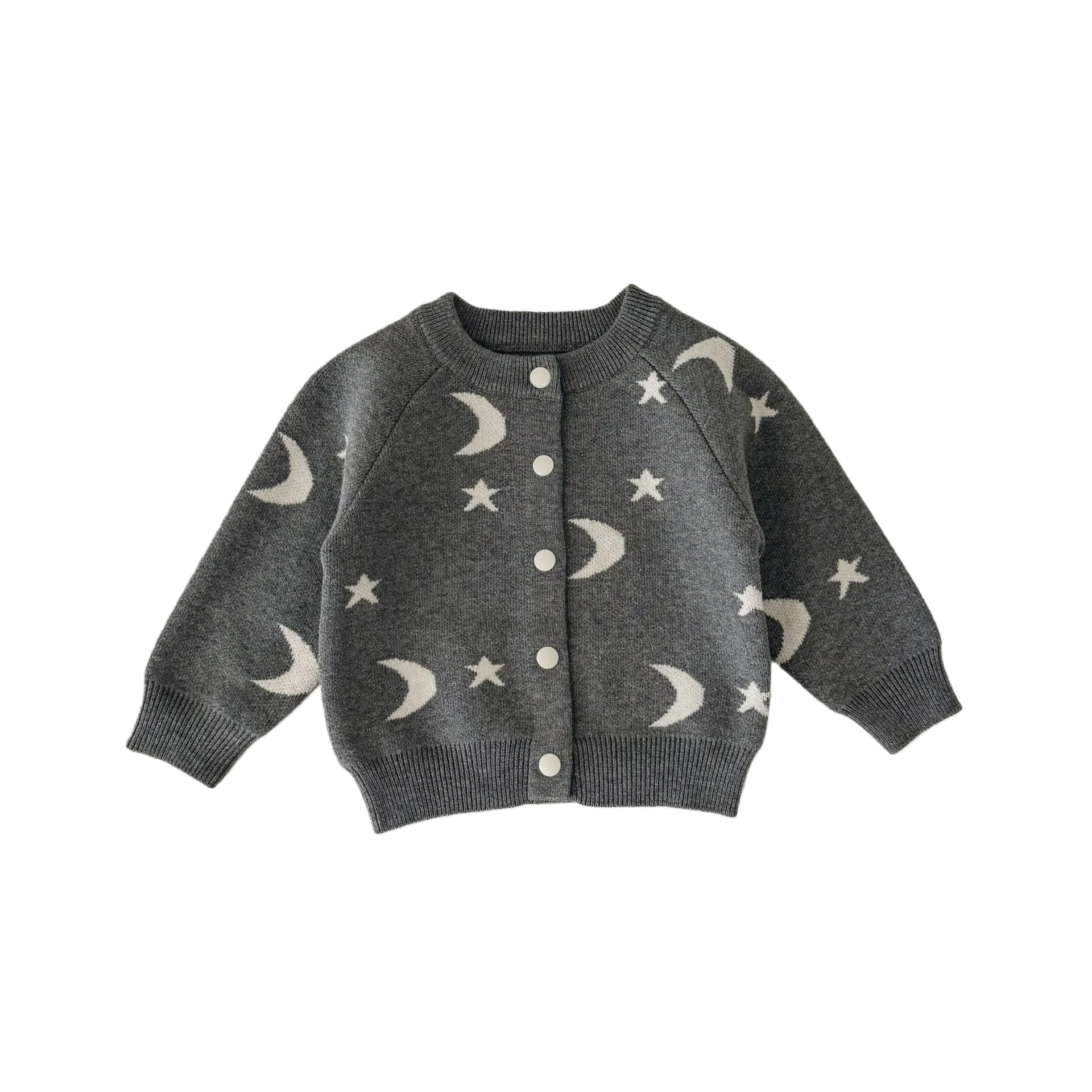2026 Spring New Baby Clothing Single Breast Moon Print Girls Sweaters Option Knit Overalls  Baby Girls Knitwear