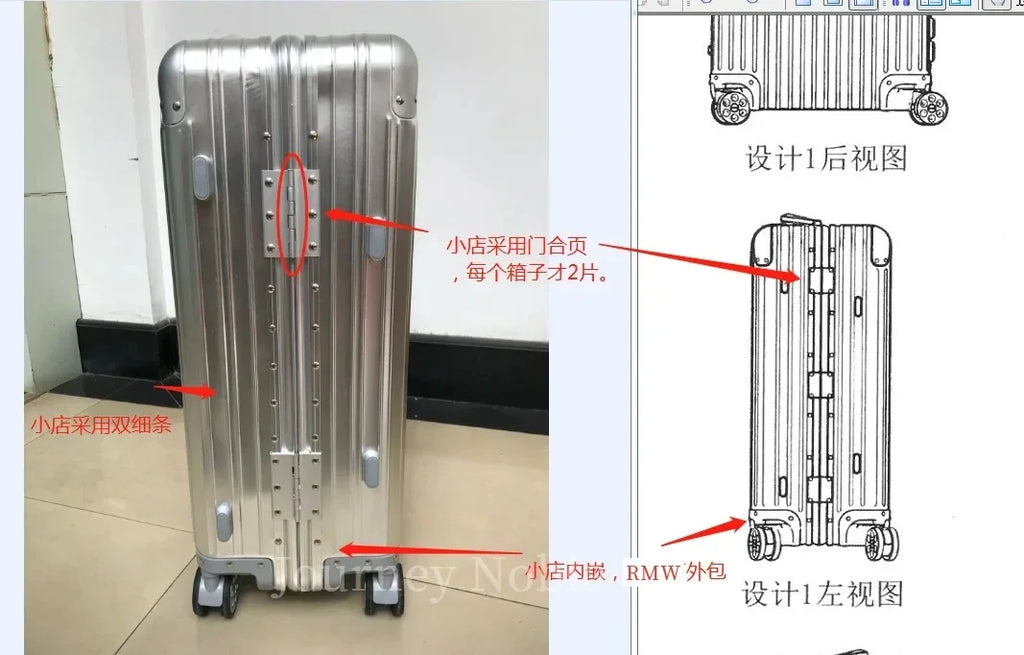Top Quality Customization 100%  Aluminum-magnesium travel Boarding Rolling Luggage Perfect for Spinner brand Travel Suitcase