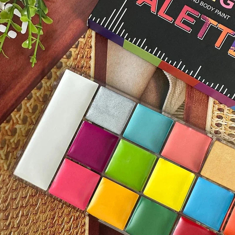 20 Color Sfx Children's Adult Painting Set Halloween Party Makeup Fancy Dress Beauty Palette Face Body Painting Oil and Brush